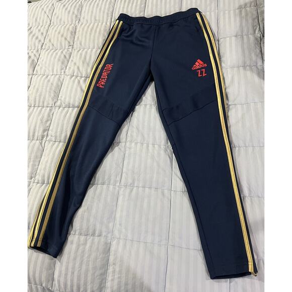 ADIDAS Predator Zidane Jogger Pants Navy Gold Stripes Red Size Small - Picture 3 of 9